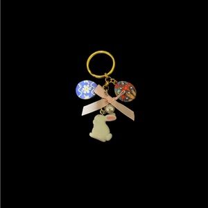 Colorful Easter Keychain/Purse Charm with Easter Rabbit Charm